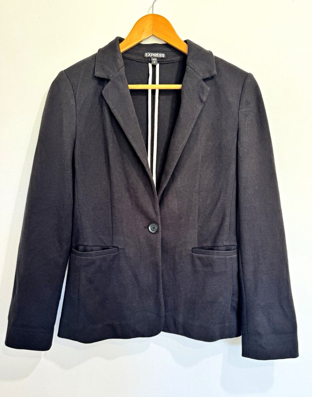 Express Women's Black Single Button Collared Blazer Jacket Size S #1106